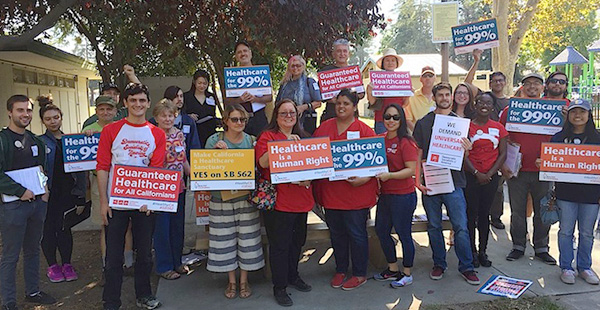Volunteers at the SB 562 action in assembly district 28
