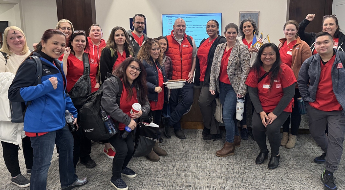 Nevada nurses lobby for safe staffing in March.