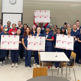 RNs at University Medical Center (UMC) in New Orleans, La., were joined by community supporters as they delivered a petition