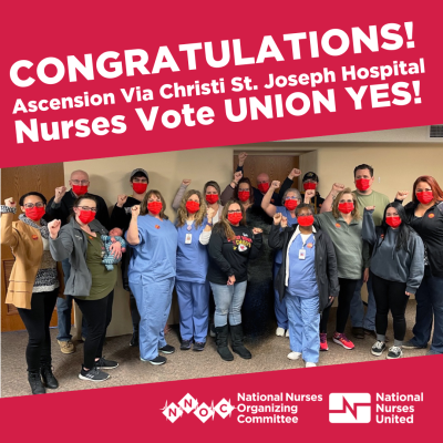 Group of nurses standing in celebration