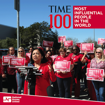 Graphic - National Nurses United Executive Director Bonnie Castillo name TIME 100 most influential people in the world