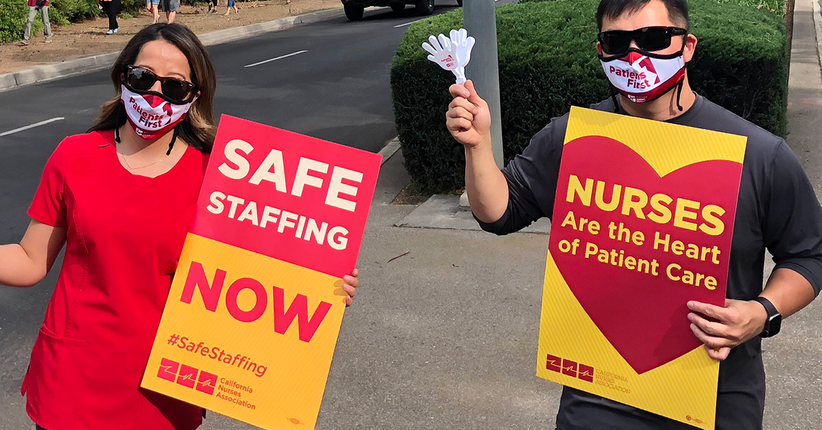 Chico nurses at Enloe Medical Center stage patient safety information strike