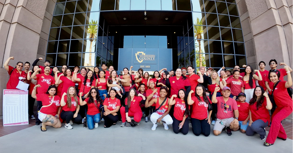 San Bernardino nurses gathered at board of supervisors meeting