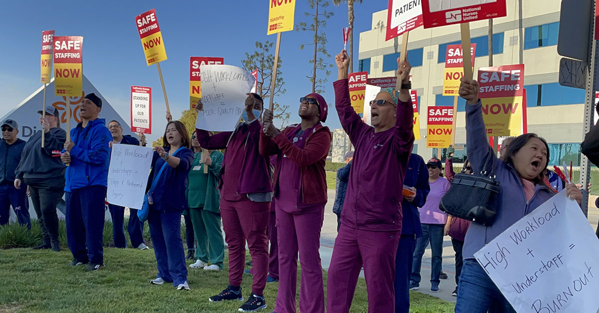 San Bernardino nurses hold picket