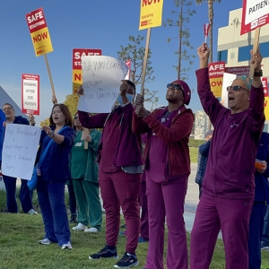 San Bernardino nurses hold picket