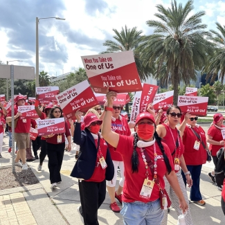 Hundreds of nurses joined informational picket at UMC